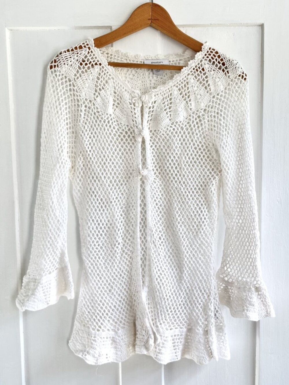 Vintage Cotton Blend Crochet Cardigan